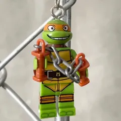 【ブロックフィギュアキーホルダー★タートルズ★ミケランジェロ（オレンジ）』