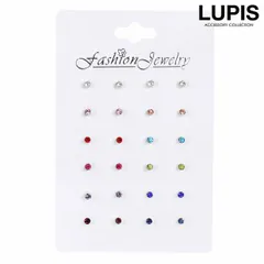 セットピアス ピアス プチストーン カラーストーン シンプル クリア レッド ブルー 極小 小さめ ルピス v0509