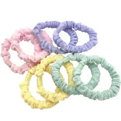 ヘアゴム おしゃれ カラフル ヘアアクセサリー 4色各2本 計8本 シンプル 台座付き ハンドメイド pt-2176