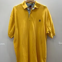 TOMMY HILFIGER トミーヒルフィガー 半袖シャツ vintage ヴィンテージ ポロシャツ ワンポイントロゴ刺繍 90’s タイ製 メンズ M 90年代 イエロー