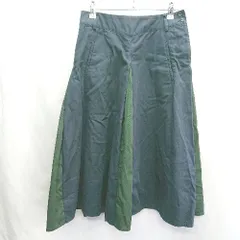 ◇ Θ BEAMS BOY ビームス ボーイ ひざ下 フレアー スカート サイズ表記なし ネイビー グリーン レディース E  【1412260014946】のサムネイル