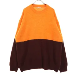 ZARA ザラ ツートンカラー バイカラー 長袖 ニット L オレンジ系 セーター メンズ 古着