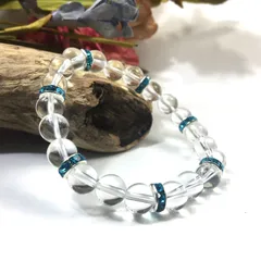 パワーストーン ブレスレット 水晶 天然石ブレス (ライトブルー) 8mm レディース  ●