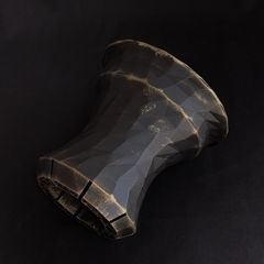 【一点もの】241113-01 ゴールド 4号 植木鉢 プランター スリット 水はけ 速乾 作家鉢 アガベ 塊根 3Dプリンター鉢