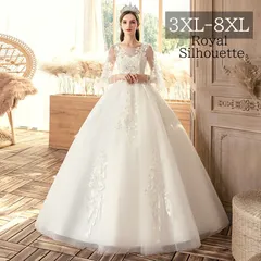 ウェディングドレス 大きいサイズ ホワイト 結婚式 花柄 披露宴 前撮り ドレス パーティー 透け感 Aライン  フラワー レース 3XL XXXL 4XL XXXXL 5XL 6XL 7XL 8XL 紐タイプ プリンセス 花嫁 姫系 二次会 フェミニン