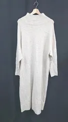 ◇ nanouniverse ナノユニバース ニット生地 カジュアル ロング丈 ワンピース サイズM-L ベージュ レディース E  【1310300036623】