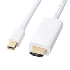 サンワサプライ ミニDisplayPort-HDMI変換ケーブル ホワイト 2m KC-MDPHDA20 （1点）