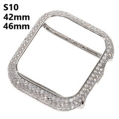 アップルウォッチ カバー シリーズ１０【４２ｍｍ／４６mm】Apple watch カスタム ベゼル CZジルコニア シルバー プレゼント ギフト