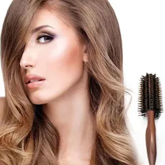 【新品・訳あり特価】ヘアブラシ 豚毛 ロールブラシ ブローブラシ 美容師 獣毛ブラシ ストレート くし 櫛 プレゼント 女性