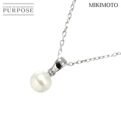 ミキモト MIKIMOTO アコヤ真珠 6.5mm ネックレス 40cm K18 WG ホワイトゴールド 750 パール Akoya Pearl Necklace 90287845