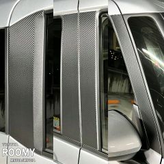 せまっすー様専用【松印】車種専用 ドアピラーステッカー トヨタ ルーミー M900A M910A【カーボンブラック】