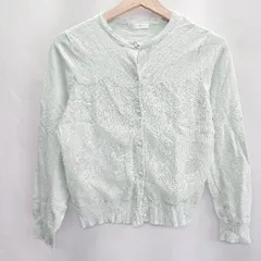 ◇ ⊂ index インデックス 丸首 長袖 カーディガン サイズM グリーン レディース E  【1501230011082】