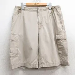 W36/古着 ナイキ NIKE ショート カーゴ パンツ ショーツ メンズ ワンポイントロゴ コットン ベージュ カーキ 25may28 中古 ボトムス 短パン