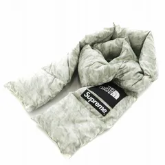 シュプリーム SUPREME × THE NORTH FACE ザノースフェイス 19FW Paper Print Down Scarf  ホワイトペーパープリント ダウンスカーフ マフラー 総柄 緑 グリーン NN71805I /AN2のサムネイル