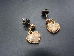 ANNASUI アナスイ ハート ラインストーン ピアス アクセサリー レディース ゴールド系 DF1043
