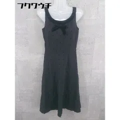 ◇ ●美品● ◎ ROPE' ロペ タグ付き ドット 水玉 ノースリーブ 膝下丈 ワンピース サイズ9AT ブラック レディース 【中古】 【1002802390203】