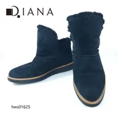 DIANA ショートブーツ ムートン ベルト スエード ブラック レディース ダイアナ レディース フラット hws01625