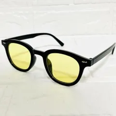 サングラス 黒縁 イエローレンズ ウェリントン型 UV400 男女兼用 軽量 おしゃれ 釣り ドライブ 夜間対策 スポーツ用