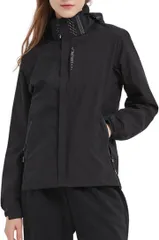 BENQUE(ベンケ) 軽くて、風を通さない アウトドアジャケット レディース マウンテンパーカー 秋服 釣り 防風 撥水 登山服 ハイキング 防寒 長袖 バイク 自転車 トレッキング ツーリング ウインドブレーカー アウター(ブラック,  M)