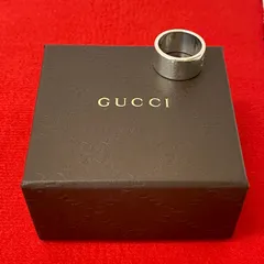 極 美品 希少品 GUCCI グッチ G ロゴ カットアウト リング シルバー925 指輪 19号 メンズ アクセサリー シルバー 60302