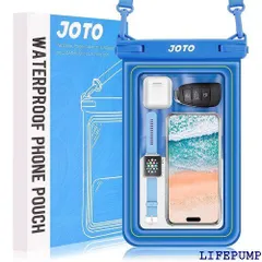 JOTO 防水ケース 水に浮く 大容量ドライバッグ IP68認定 完全防塵と防水 対応機種：iPhone 14 13 Mini Pro Max・iPhone 12・11・XS・XR・8・Android - ブルー 1146