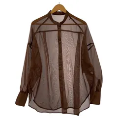 SENSE OF PLACE by URBAN RESEARCH センスオブプレイスバイアーバンリサーチ バンドカラー シアー長袖シャツ size表記なし/ブラウン