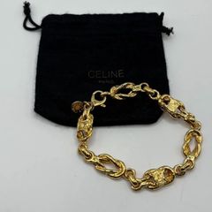 ◎【✨セリーヌ✨】CELINE　PARIS　ブレスレット　レディース　アクセサリー　アクセ　レディース　高級ブランド　アンティーク　ヴィンテージ　女性　高級　ブランド　金色　ゴールド　GOLD　ケース　箱付き　おしゃれ　かわいい　エレガント　大人　婦人　国外