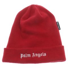 Palm Angels (パームエンジェルス) フロントロゴ刺繍ニット帽 ビーニー レッド PMLC012F20KNI001