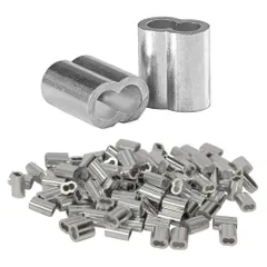 新品 ワイヤーロープスリーブ 100個セット 1mm/1.5mm/2mm/3mm/4mm アルミスリーブ 8字型 アルミ合金製 スリーブ アルミクランプ管 アルミクリンプループ かしめ機で固定 (1mm)