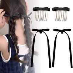 『数量限定』 かみアクセサリー かわいい クリップ 韓国系スタイル リボン結び フランス風 小さめ 甘い ヘアコーム 雰囲気 ヘアアクセサリー 誕生日 バタフライクリップ 発表会 リボン髪飾り 花火大会 蝶結び 入学式 ヘアクリップ 成人式 リボン 4個セット