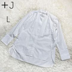【美品】＋Ｊ　ユニクロ　スーピマコットンタックシャツ　ホワイト　L