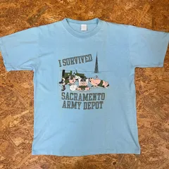 ヴィンテージ US古着 プリントTシャツ ライトブルー ARMYプリント 半袖 シングルステッチ ビンテージ VINTAGE ユーズド USED 古着