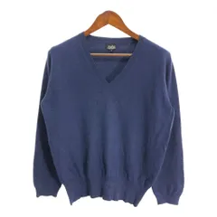 nulu Vネック カシミヤ ニット セーター ネイビー (レディース L) 中古 古着 S4006