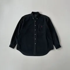 90s ラルフローレン　BIG SHIRT コーデュロイ　ボタンダウンシャツ　ブラック　ビッグフィット　稀少　R2148