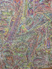 アクリル点描画F40号「傷跡」アート