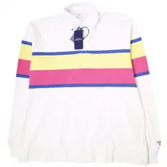 NOAH NYC ノア ニューヨーク 23SS カナダ製 SUMMER RUGBY ボーダーロングスリーブラガーシャツ 23070122004810 XL WHITE 長袖 ポロシャツ 定価31,900円 トップス g20103