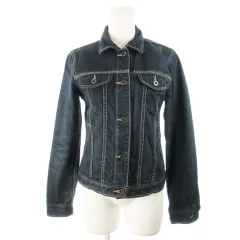 ローリーズファーム LOWRYS FARM ジャケット Gジャン ジージャン デニム ステッチ L 紺 ダークブルー /AH3