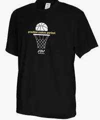 [ARTWORKS-KOBE] アートワークスコウベ バスケットボール 半袖 ドライTシャツ 練習着 吸汗速乾 練習着 practice makes perfect  ブラックS〜XXL（3L）