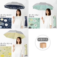 日傘 折り畳み 晴雨兼用 シルバー/ガーデン 50cm×8本骨 UVカット 遮熱 LIEBEN-0556（LIEBEN-0577）