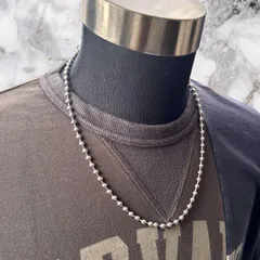 【直径5mm】ステンレス製 ボールチェーン ロングネックレス 60cm 錆びない
