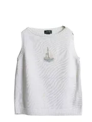 【お得なクーポン配布中!】 90s ローレン ラルフローレン ニット ベスト レディース XL 古着 オールド ポロ コットン ワンポイント 重ね着 ノースリーブ 大きいサイズ