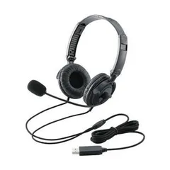 エレコム 折りたたみヘッドセット(両耳オーバーヘッド)/1.8m/USB/ブラック HS-HP20UBK