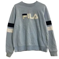 FILA ロゴスウェット トレーナー レディース M ライトブルー フィラ スポーツ プルオーバー 裏起毛 古着卸 アメリカ仕入 a702-6468のサムネイル