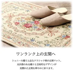 玄関マット 約60×90cm エレガント 薄い 洗える エリーゼ 玄関マット