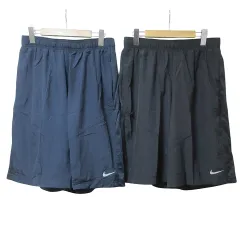 ナイキ NIKE 美品 DRY FIT ショートパンツ 2点セット スポーツウェア 大きいサイズ XL 切替 裏メッシュ スウッシュ ロゴ 色違い 黒 紺 ■GY31 X
