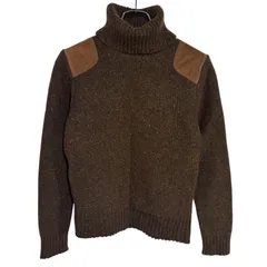 C392 Ralph Lauren ラルフローレン カシミヤ 羊毛 タートルネック ニット セーター ブラウン ウール レディース L