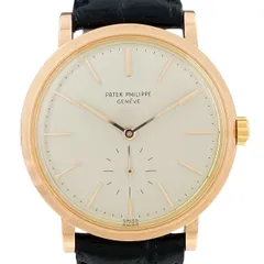 【OH済】【保証書】パテックフィリップ PATEK PHILIPPE カラトラバ 3429 腕時計 PG レザー 自動巻き シルバー メンズ 【中古】のサムネイル