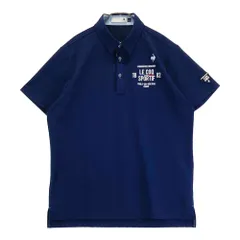 サイズ：LL LE COQ GOLF ルコックゴルフ 2023年モデル 半袖ポロシャツ ロゴ刺繍  ネイビー系 [240101514341] ゴルフウェア メンズ ストスト