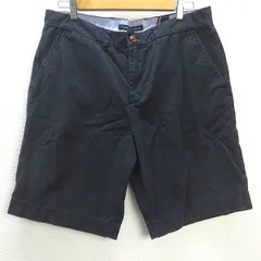 C■トミーヒルフィガー/TOMMY HILFIGER TH SHORT CLASSIC FIT 無地 ショートパンツ/ハーフパンツ【34】黒/MENS■68【中古】■