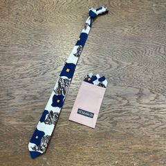 ファブシックオリジナルネクタイ&チーフ　ベルフラワー柄　モッズ　レトロ　スキンズ　パンク　昭和